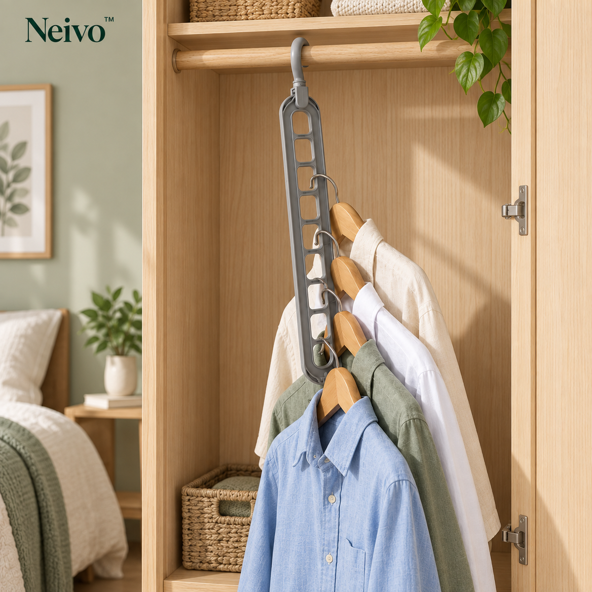 Neivo™ SpaceFold - Space-Saving Wardrobe Organiser