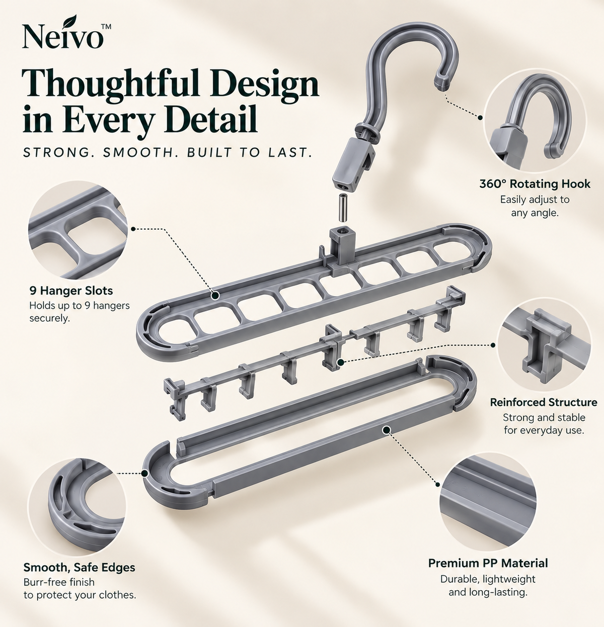Neivo™ SpaceFold - Space-Saving Wardrobe Organiser